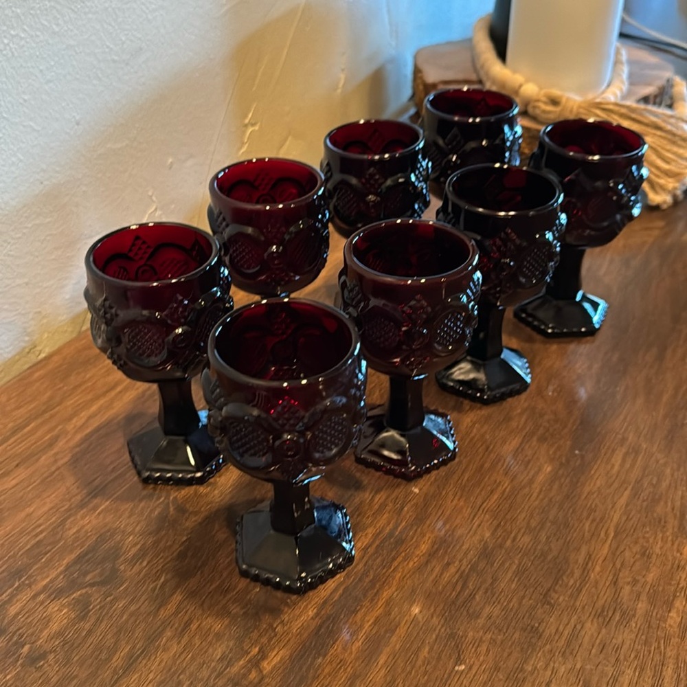 Avon cape cod ruby red glasses